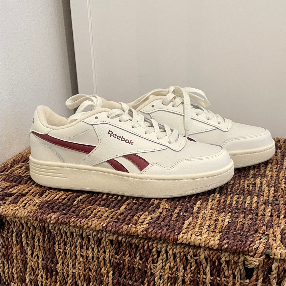 Reebok Cream and Maroon sneakers
